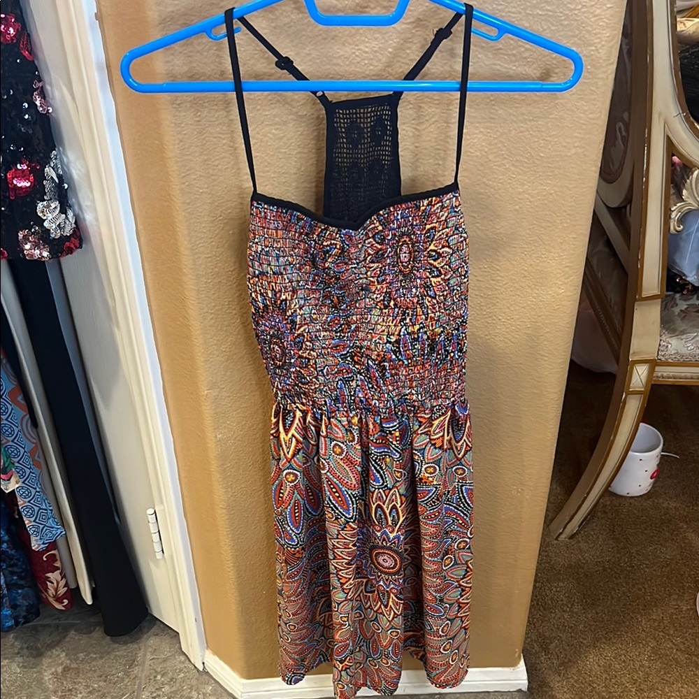 Xhilaration Pink and Blue Sundress Spaghetti Strap Sleeveless